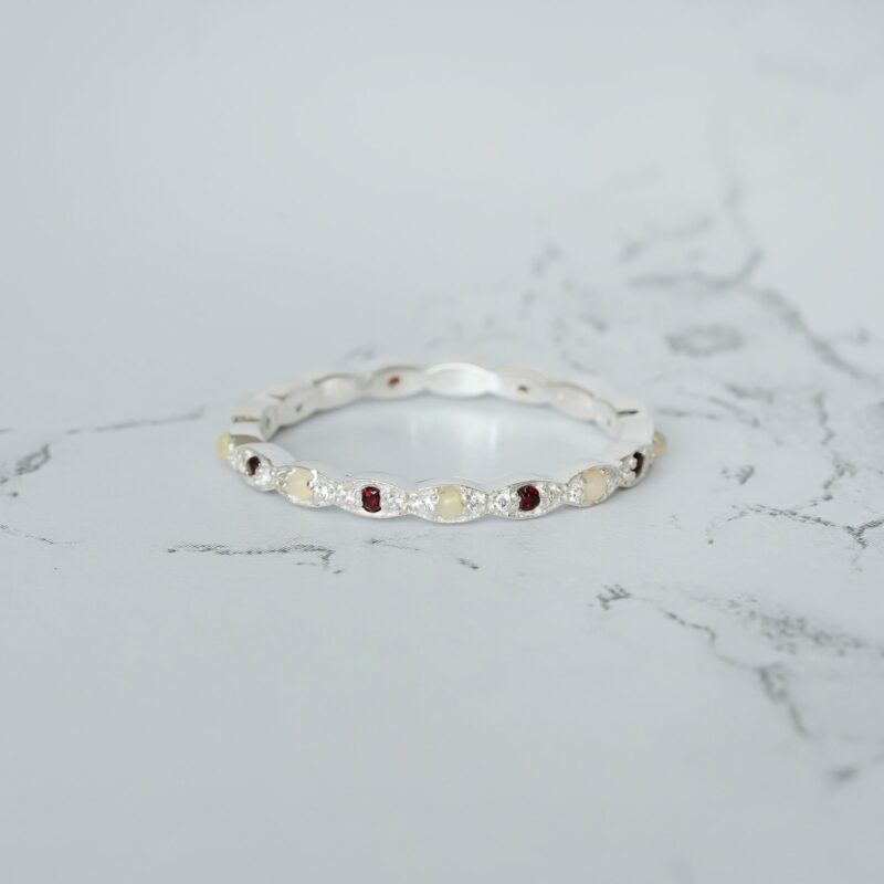 Opal & Ruby Wedding Band For Women - Image 2