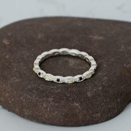 Opal & Ruby Wedding Band For Women