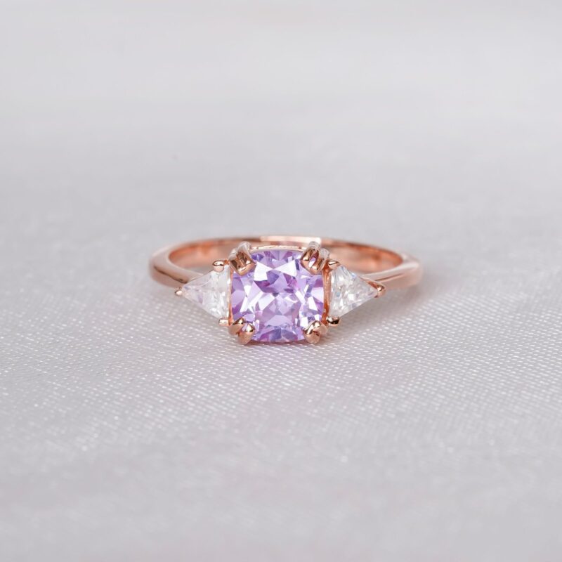 Cushion Cut Amethyst Ring for Women - Image 2