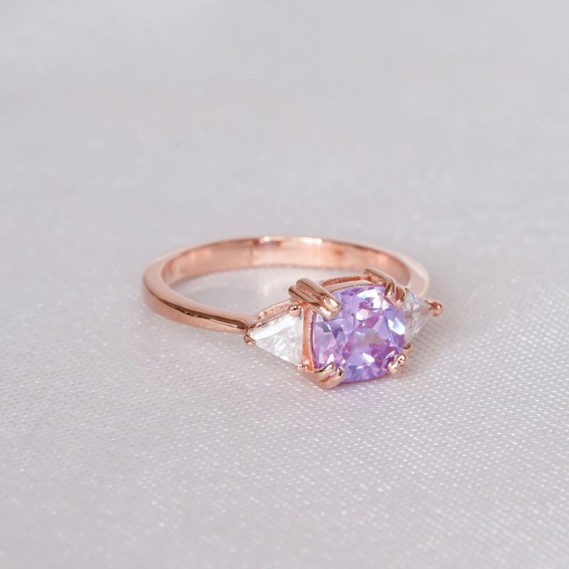 Cushion Cut Amethyst Ring for Women - Image 3