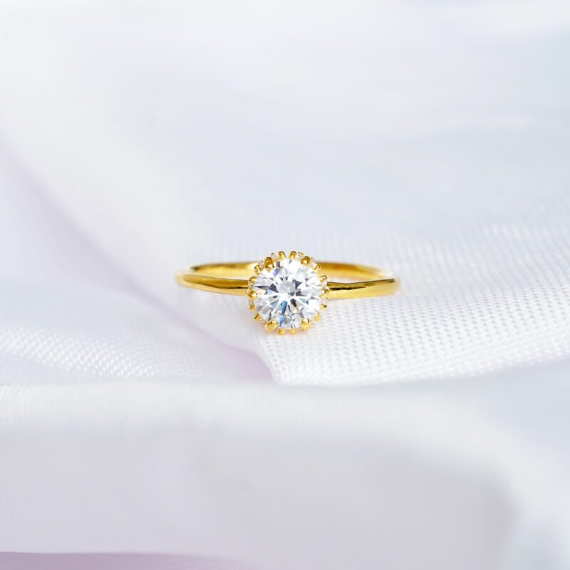 Round Moissanite Ring for Women