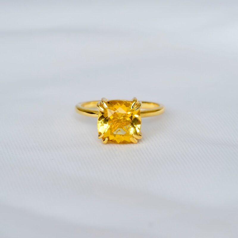 Cushion Cut Citrine Ring for Women - Image 2