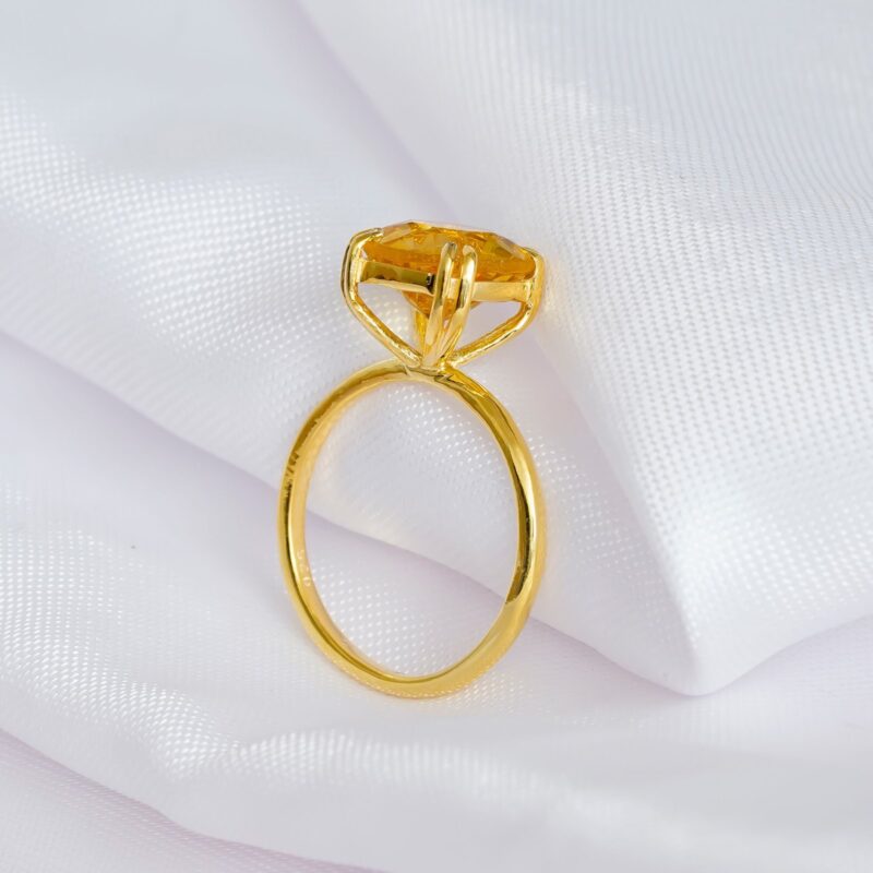 Cushion Cut Citrine Ring for Women - Image 5