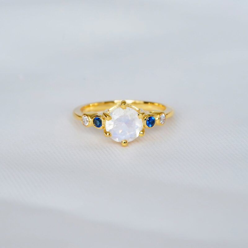 Round Moonstone Ring for Women - Image 2