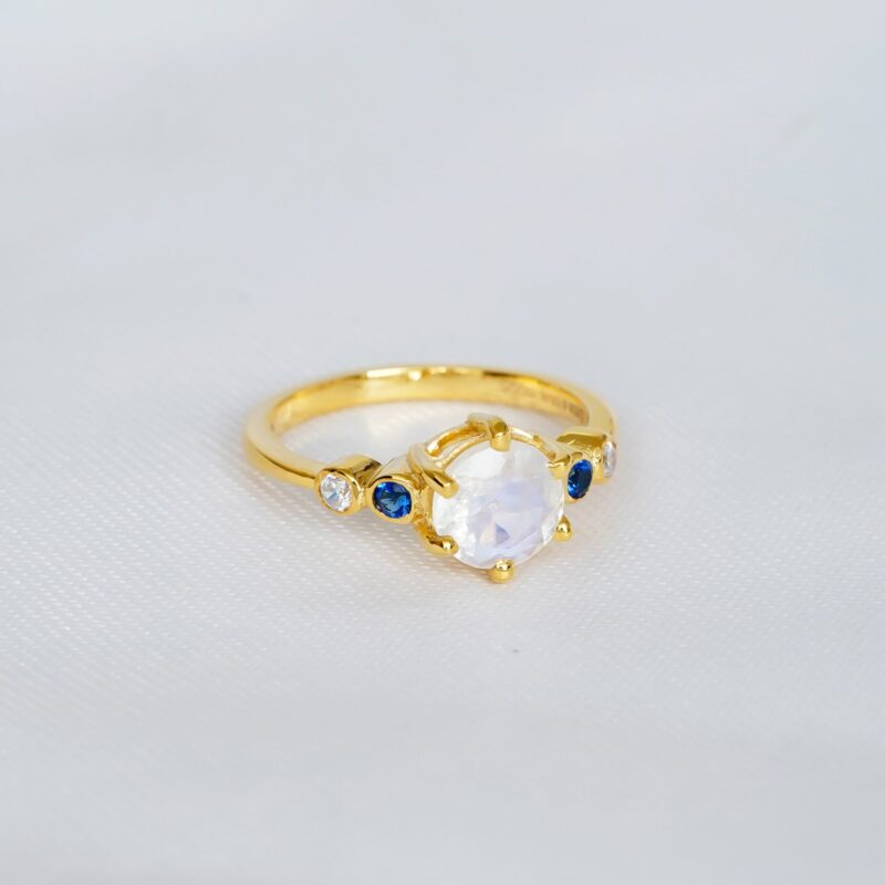 Round Moonstone Ring for Women - Image 3