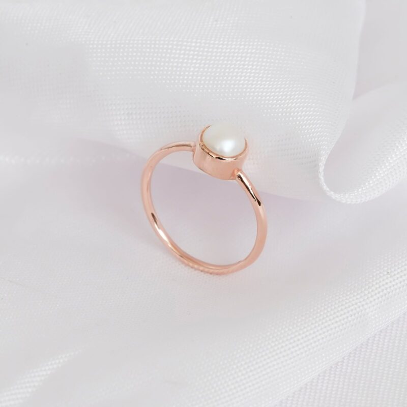 Round Pearl Ring for Women - Image 4
