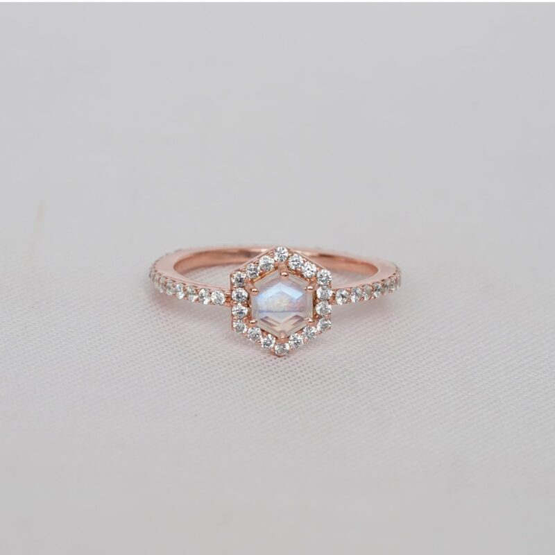 Hexagone Moonstone Ring for Women - Image 2