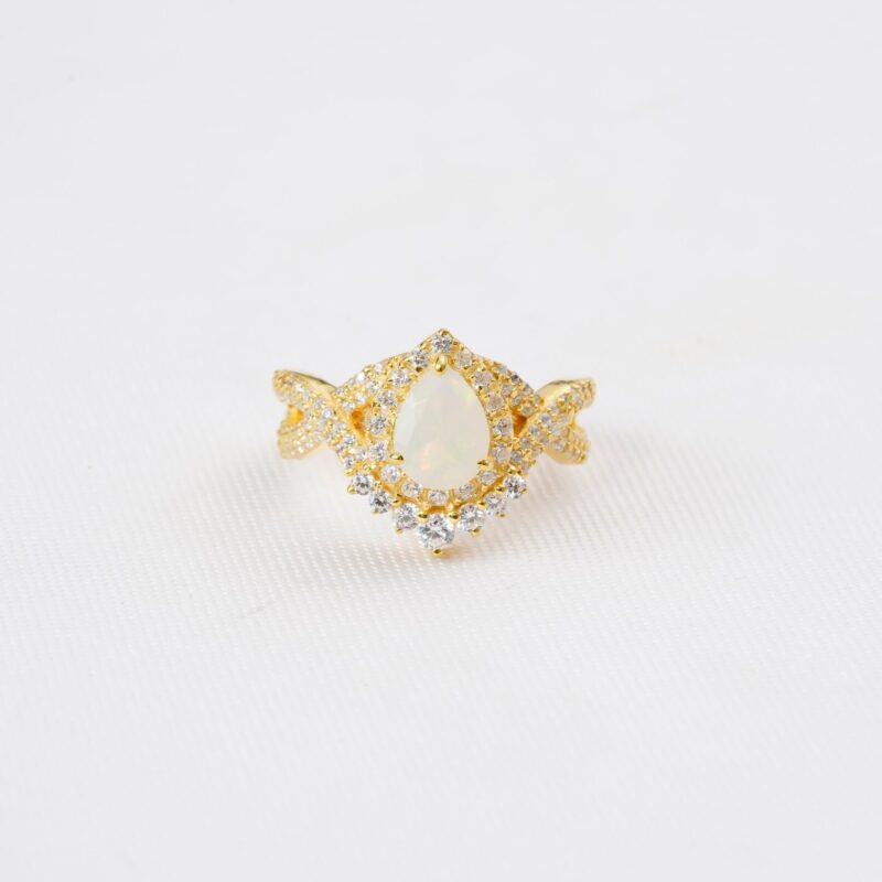 Pear Cut Opal Ring for Women - Image 2