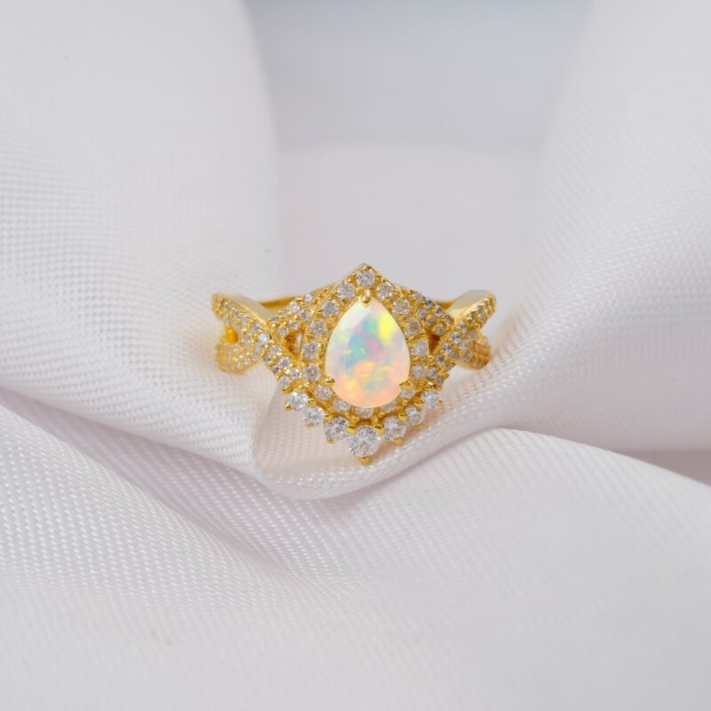 Pear Cut Opal Ring for Women