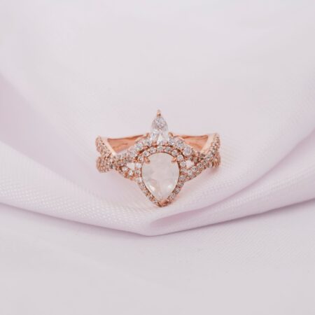Pear Cut Moonstone Engagement Ring for Women