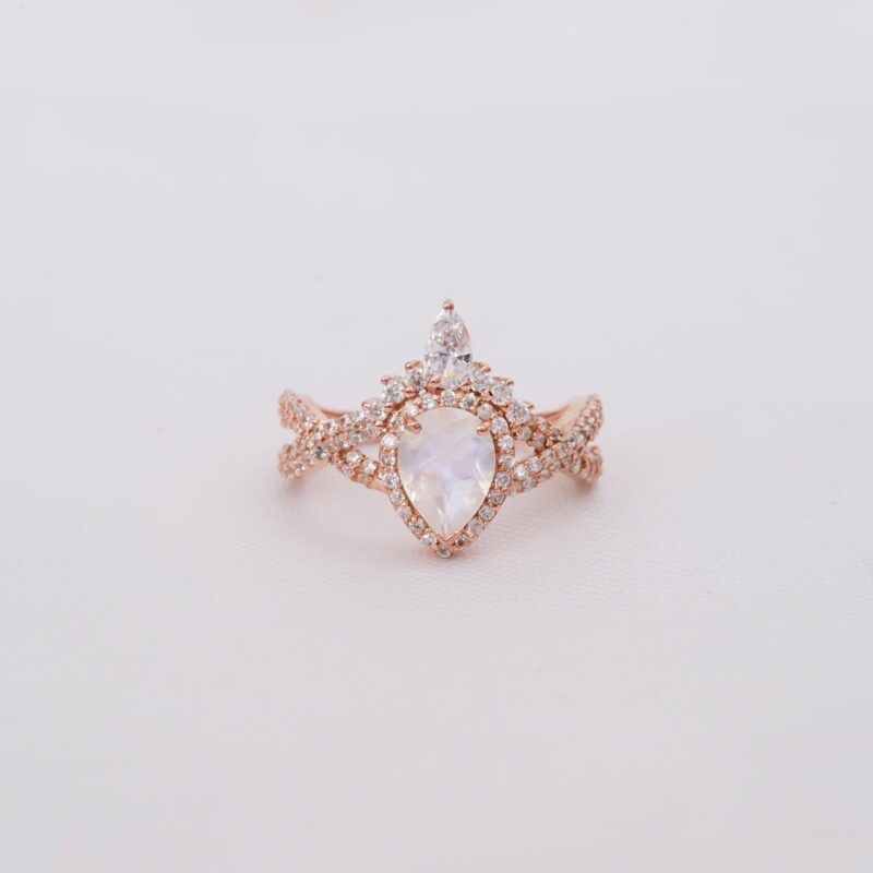 Pear Cut Moonstone Engagement Ring for Women - Image 3