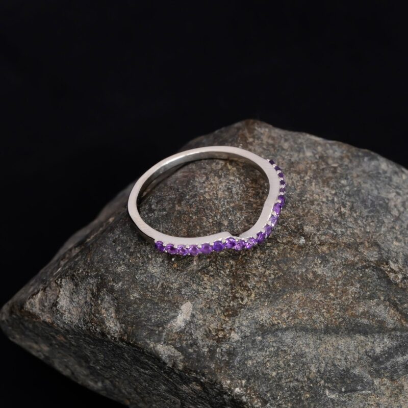 Amethyst Wedding Band For Women - Image 4