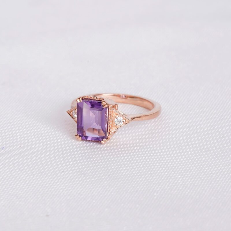 Amethyst Engagement Ring for Women - Image 3