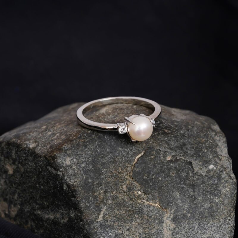 Pearl Engagement Ring for Women - Image 2