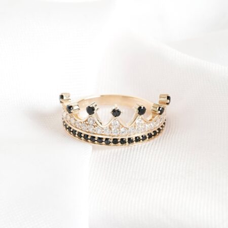 Black Onyx Diamond Wedding Band For Women