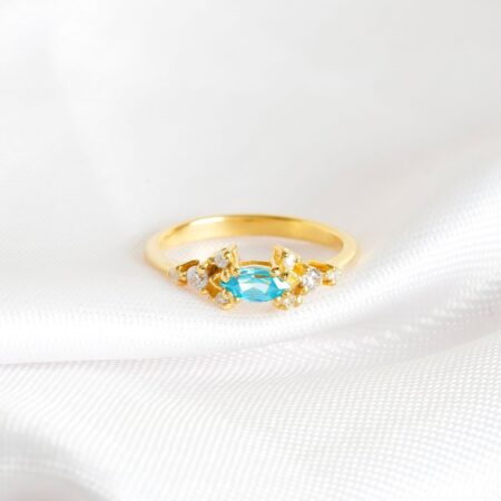 Blue topaz Engagement Ring for Women