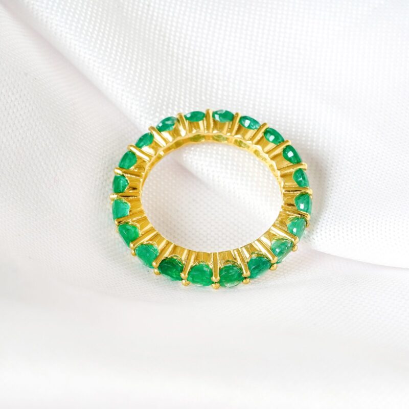 Emerald Wedding Band For Women - Image 3
