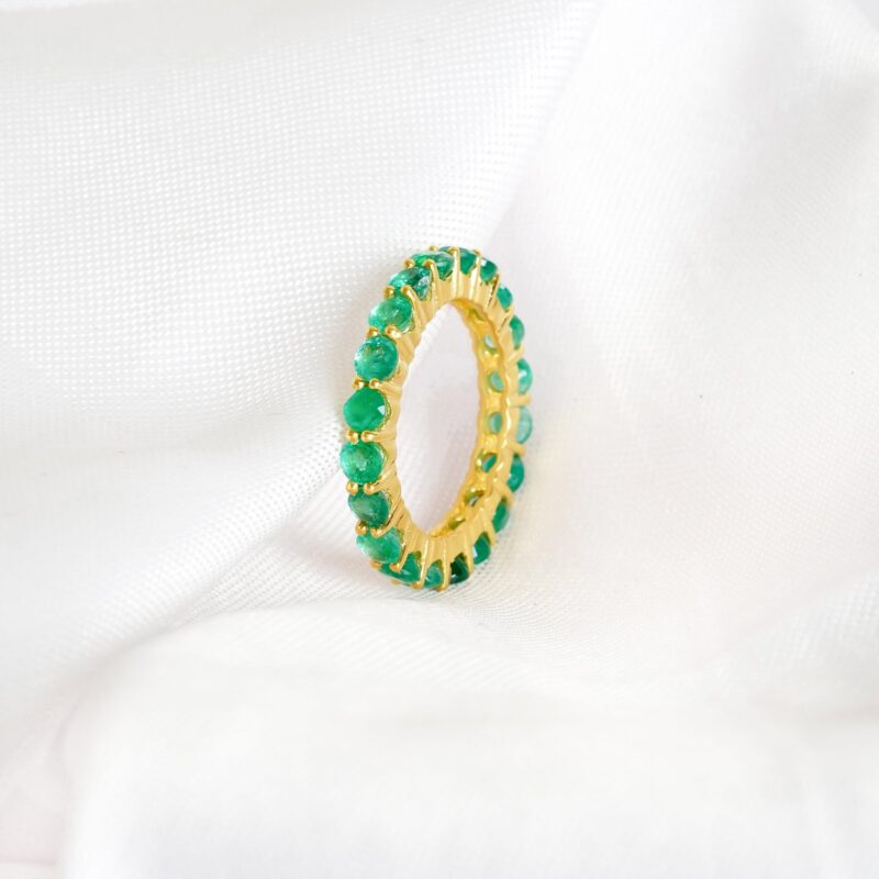 Emerald Wedding Band For Women - Image 4