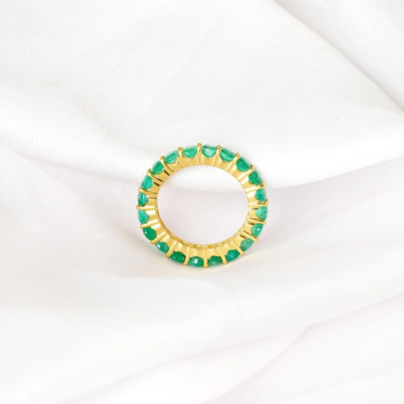 Emerald Wedding Band For Women - Image 5