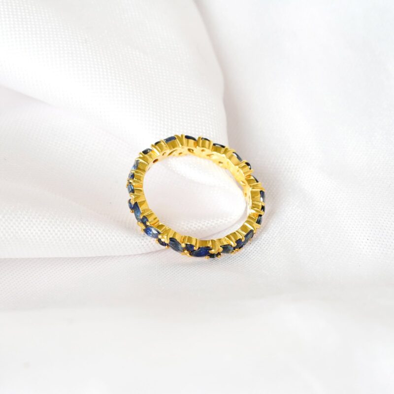 Blue Sapphire Wedding Band For Women - Image 3