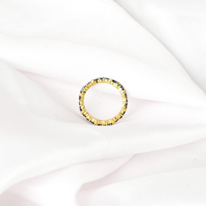 Blue Sapphire Wedding Band For Women - Image 5