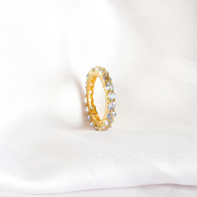Aquamarine Wedding Band For Women - Image 5
