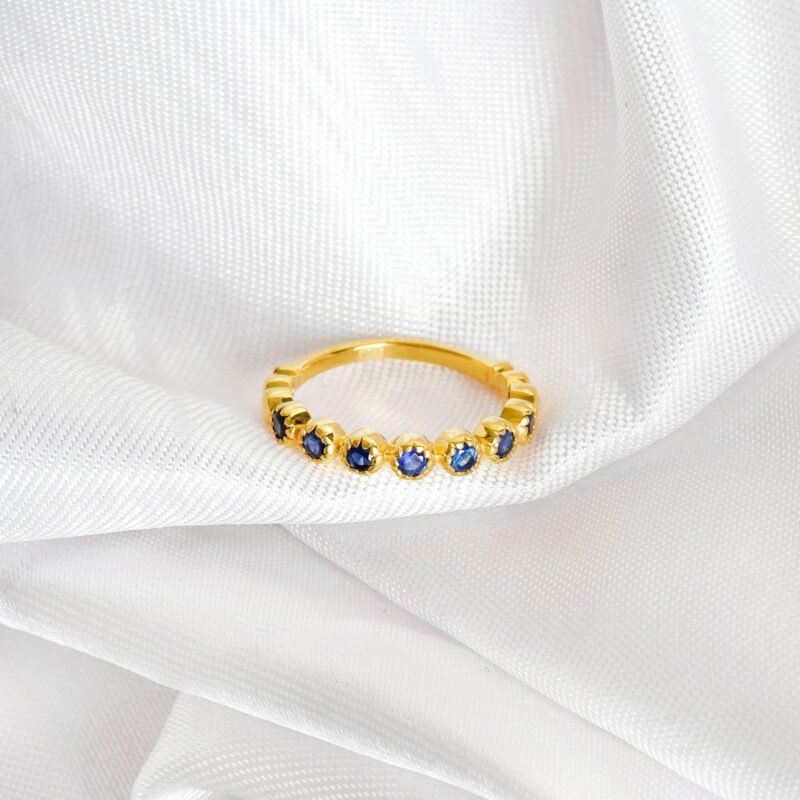 Blue Sapphire Wedding Band For Women