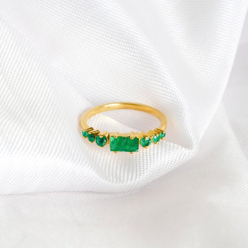 Emerald Wedding Band For Women