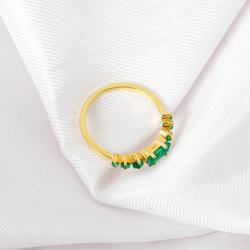 Emerald Wedding Band For Women - Image 4