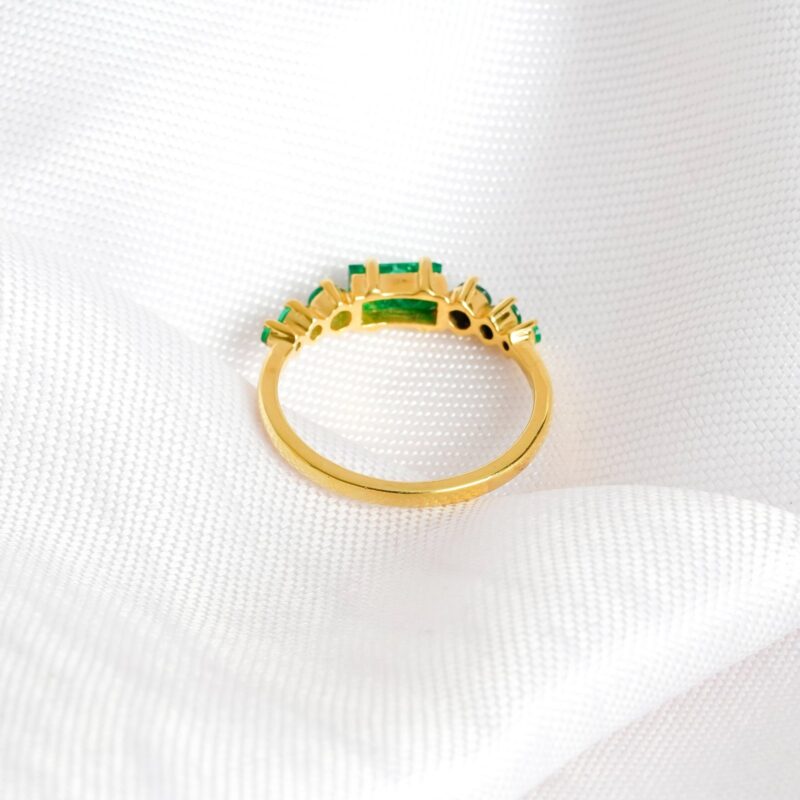 Emerald Wedding Band For Women - Image 5