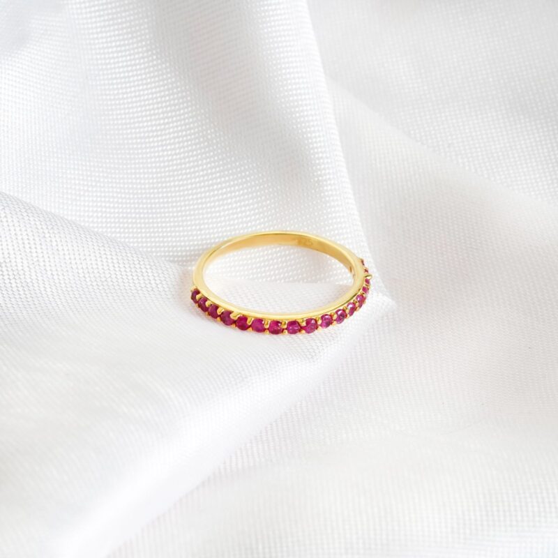 Ruby Wedding Band For Women - Image 3