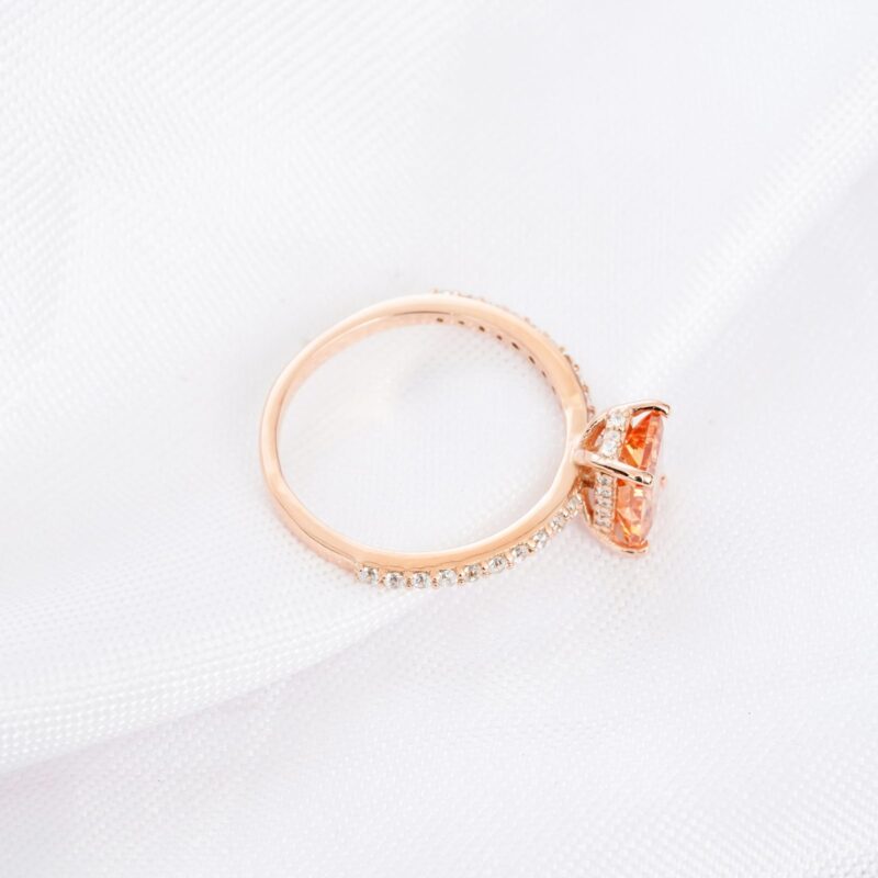 Radiant Cut Citrine Engagement Ring for Women - Image 4