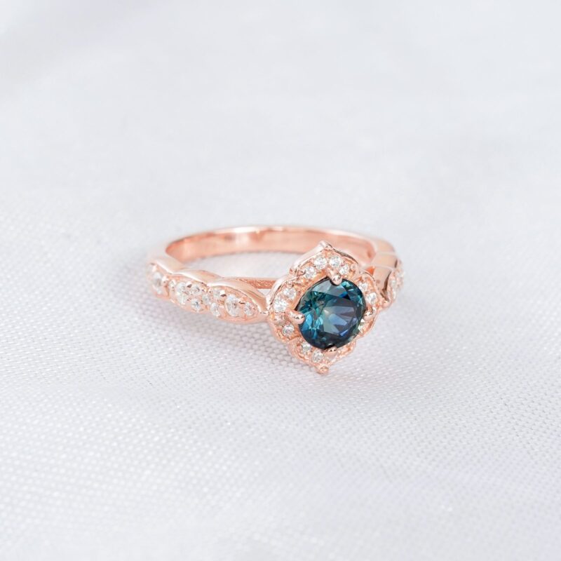 Alexandrite Engagement Ring Set For Women - Image 5