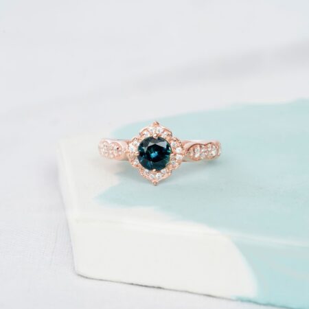 Round Blue Topaz Ring for Women
