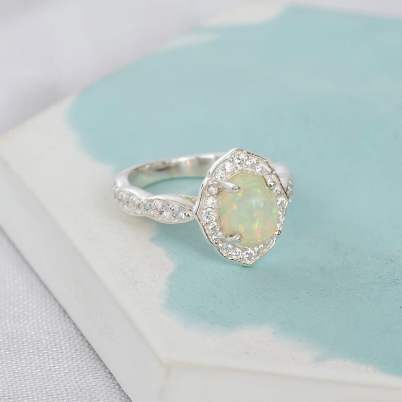 Oval Opal Ring for Women - Image 3