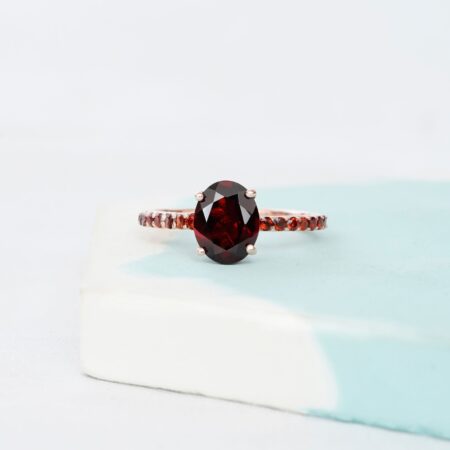 Oval Garnet Ring for Women