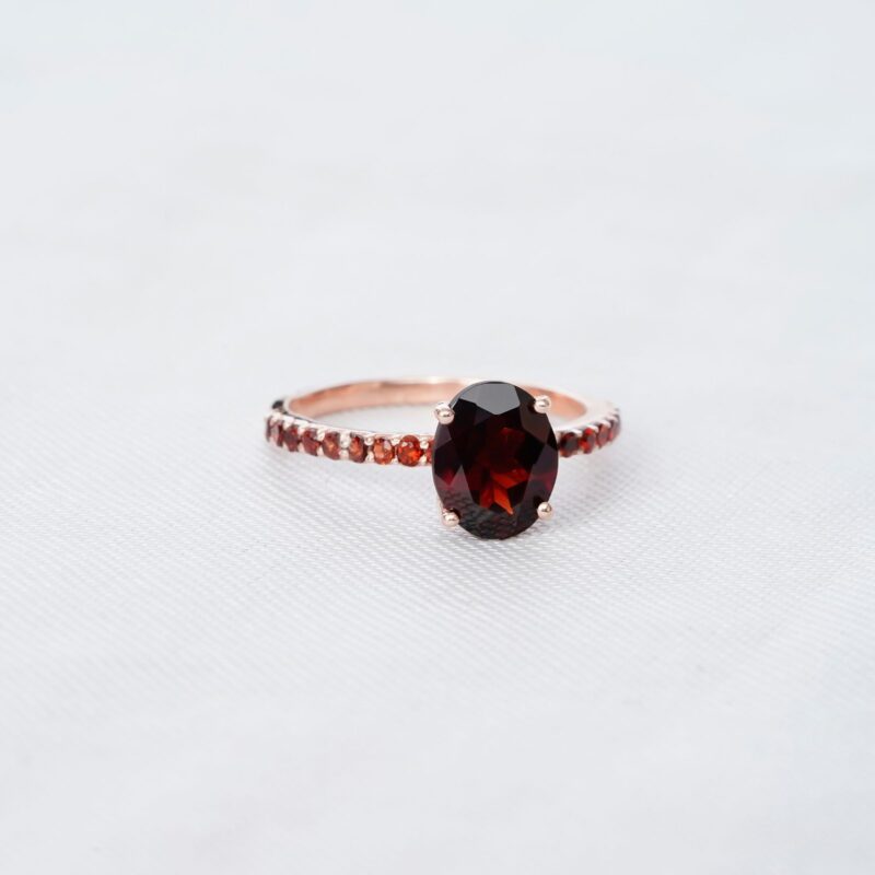 Oval Garnet Ring for Women - Image 6