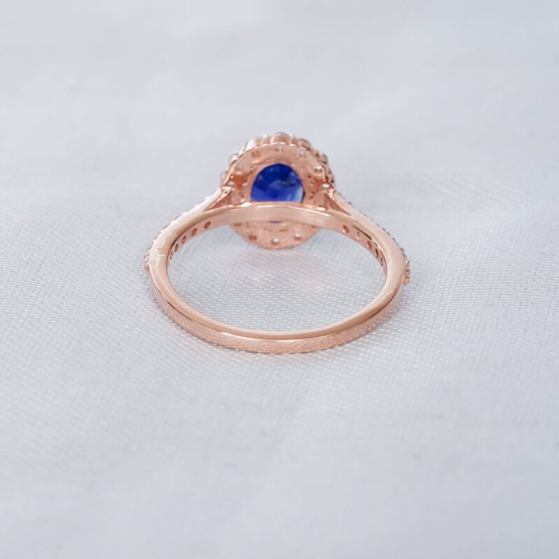 Blue Sapphire Engagement Ring Set For Women - Image 6