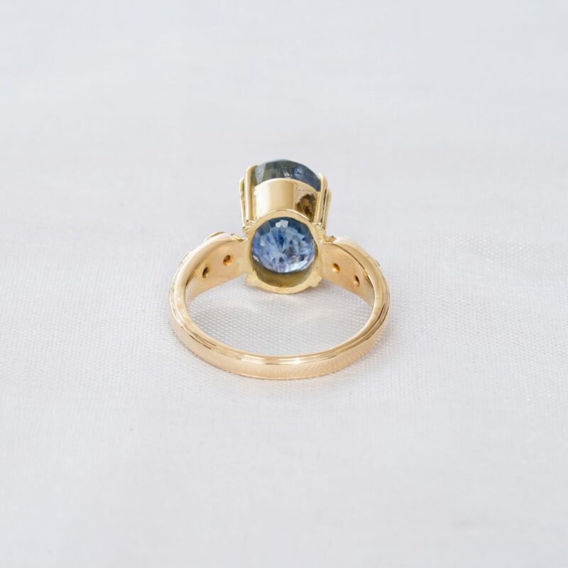 Oval Blue Sapphire Ring for Women - Image 5