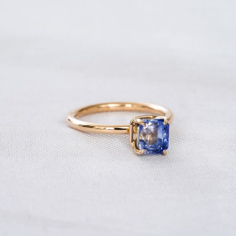Princess Cut Blue Sapphire Ring for Women - Image 3