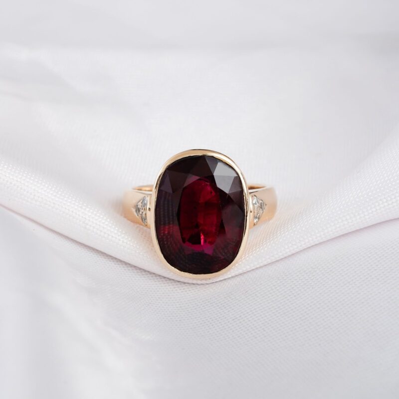 Oval Garnet Ring for Women