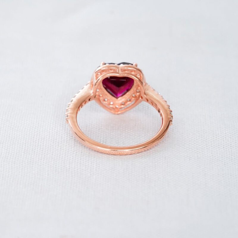 Heart Cut Garnet Ring for Women - Image 4