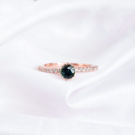 Round Blue Topaz Ring for Women