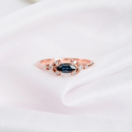 Marquise Blue Sapphire Ring for Women