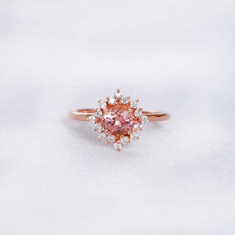 Round Morganite Ring for Women - Image 2