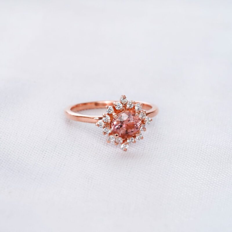 Round Morganite Ring for Women - Image 3