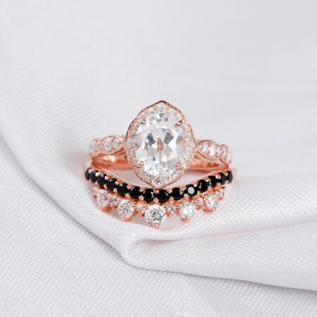 Moissanite Engagement Ring Set For Women