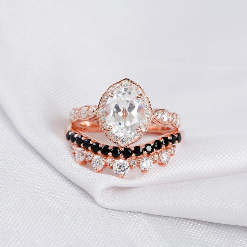 Moissanite Engagement Ring Set For Women