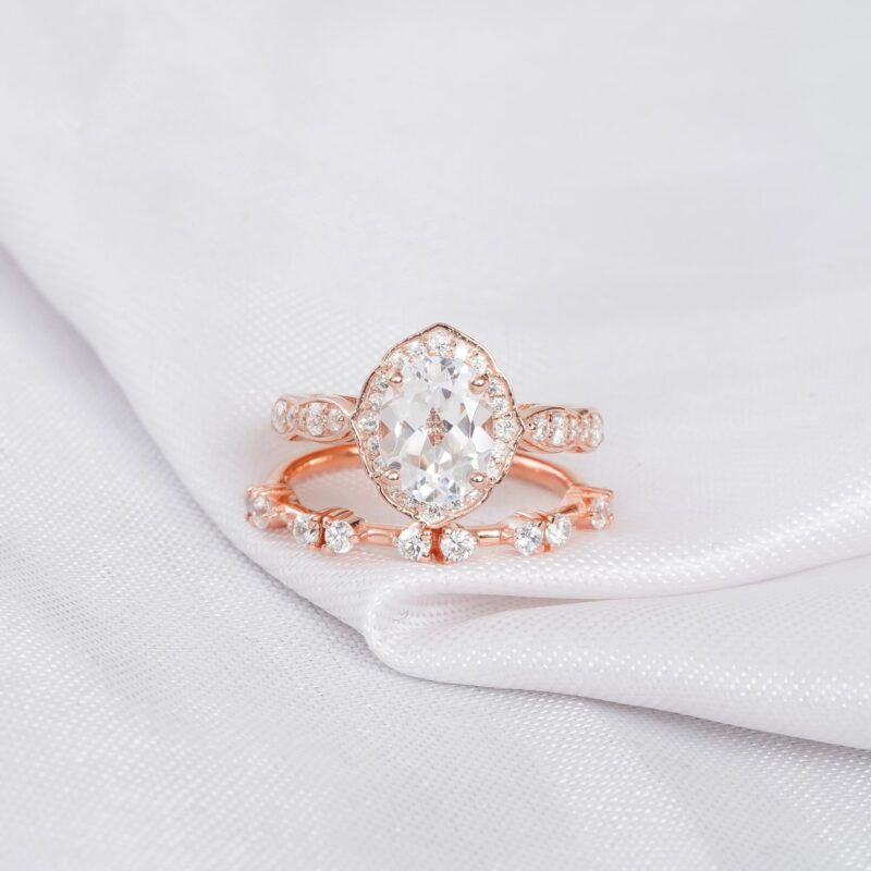 Moissanite Engagement Ring Set For Women
