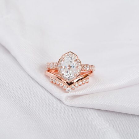 Moissanite Engagement Ring Set For Women